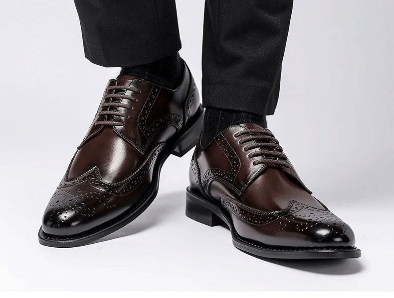 Men Official Executive Formal Glossy Oxfords Leather Shoes For Party Casual Black Colour Fashion Genuine Flat Dress Shoes
