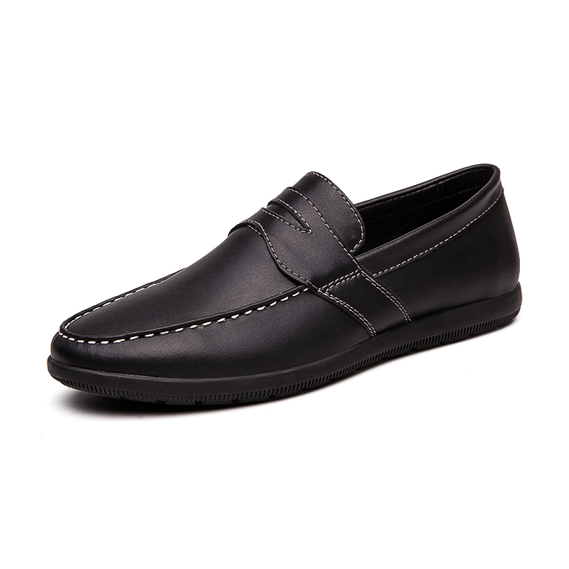 New Style Men Casual Slip On Formal Walking Mocassin Loafers For Man Easy Wear Genuine Leather Flat Mocasin Dress Shoes