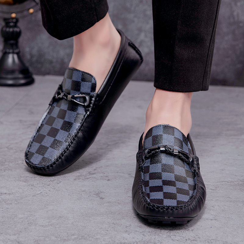 Summer Party Wedding Easy Wear Loafers For Without Laces Black Colour Cow Leather Genuine Flat Dress Shoes